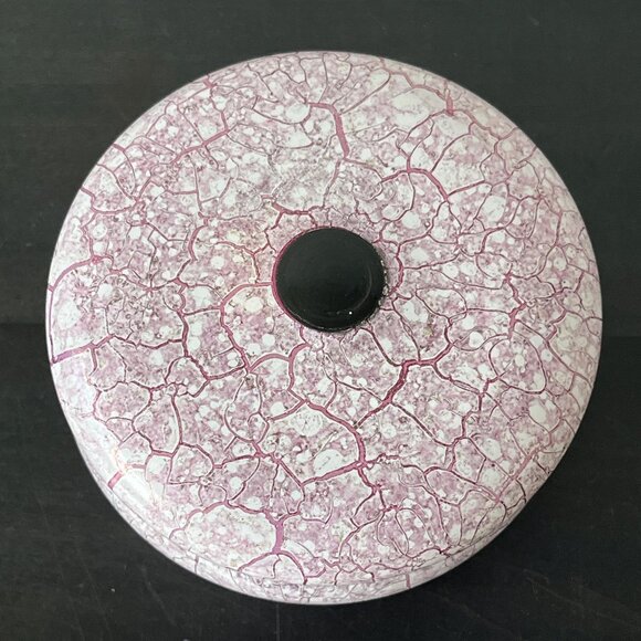 Pink Marbled Glass Vanity Jar // Vintage Powder Jar - Picture 3 of 7